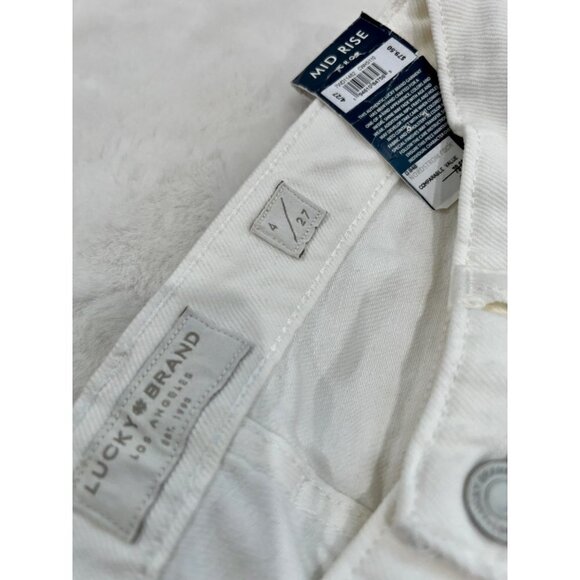 Lucky Brand Size 4/27 Mid Rise Sweet Crop White Jeans MSRP $80 NWT w/ defect - Picture 10 of 13